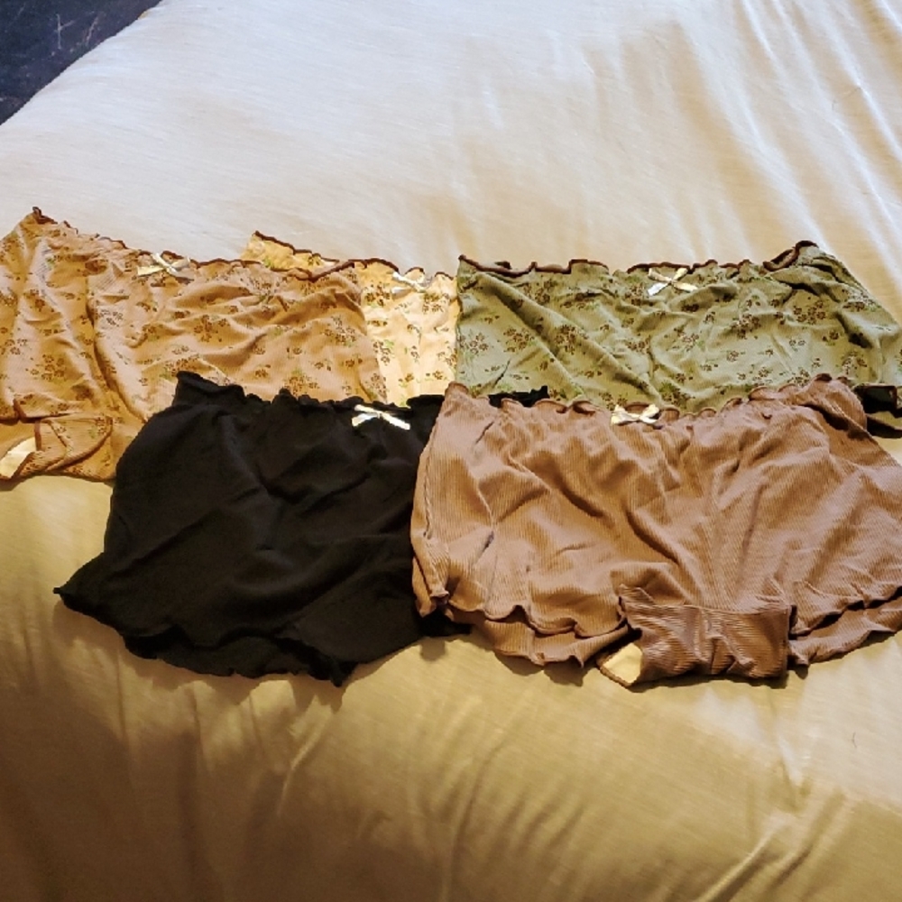 4-Pack Women's Lounge Shorts Set - Black, Olive, Mauve, Beige